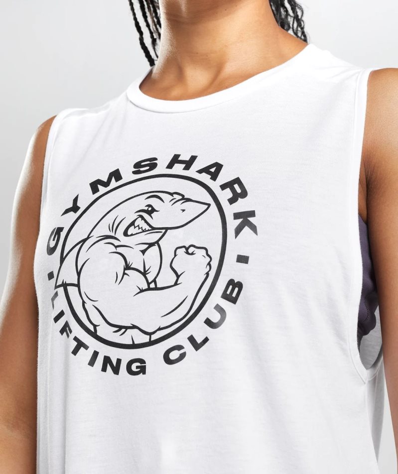 Women's Gymshark Legacy Tanks White | CA 651A07